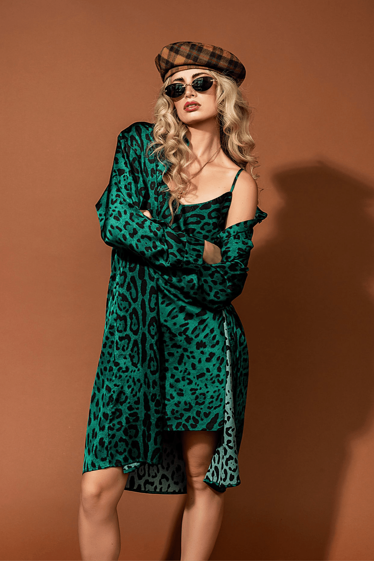 Emerald City Satin Dress + Duster Set